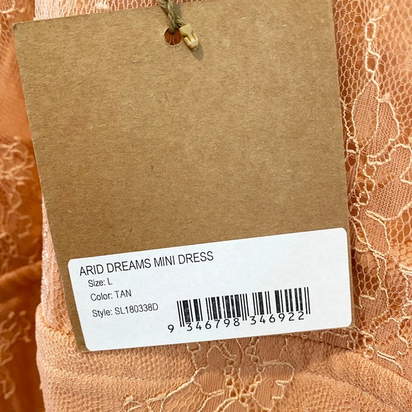 Stevie May Arid Dreams Mini Dress in Tan Large NWT - Picture 10 of 11